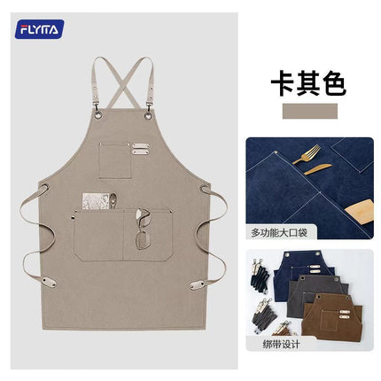 Chef Aprons Canvas Cross Back Premium : Stylish Unisex Design with Spacious Pockets fancydresswale.com