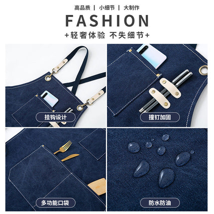 Chef Aprons Canvas Cross Back Premium : Stylish Unisex Design with Spacious Pockets fancydresswale.com