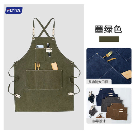 Chef Aprons Canvas Cross Back Premium : Stylish Unisex Design with Spacious Pockets fancydresswale.com