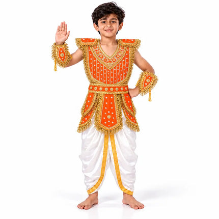 Orange kavach costume waving pose
