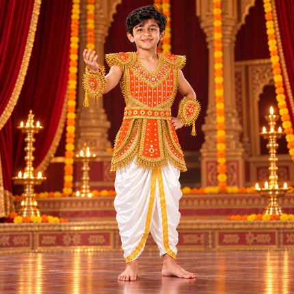 Orange kavach costume on Ramleela stage