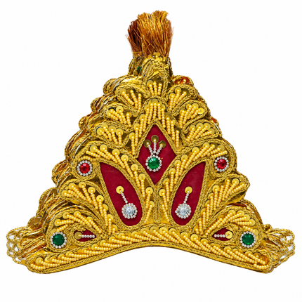Grand Golden Mukut Crown with Jewel Accents for Kids (12-15 Years) – Set of 12