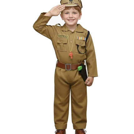 Fancydresswale Kids Police Officer Costume for Boys | Khaki Uniform with Cap, Belt & Accessories | School Functions & Role Play (Ages 2–8)