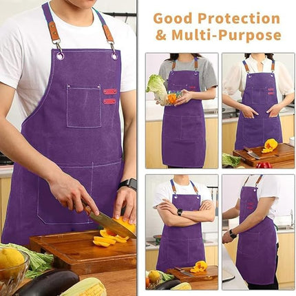 Chef Aprons Canvas Cross Back Premium : Stylish Unisex Design with Spacious Pockets fancydresswale.com