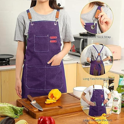 Chef Aprons Canvas Cross Back Premium : Stylish Unisex Design with Spacious Pockets fancydresswale.com