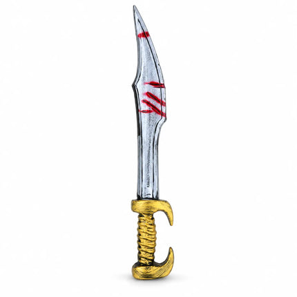 PVC Sword with shaped silver-tone blade, red accents and gold-tone grip