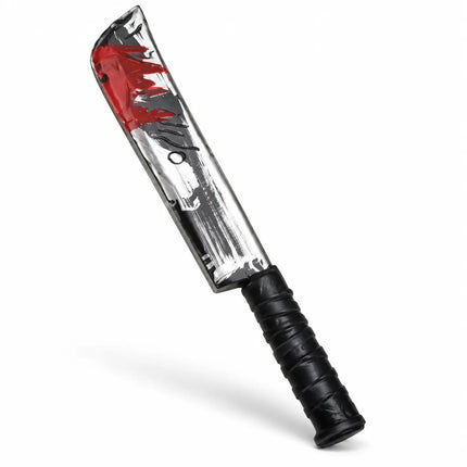 Angled view of silver-and-red PVC Sword