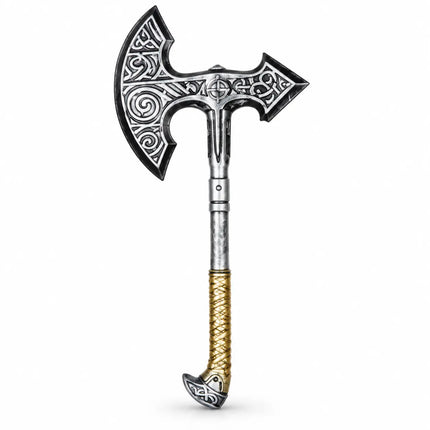 PVC Sword accessory with an ornate axe-shaped silver-tone head and gold-tone grip