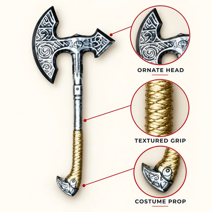 PVC Sword ornamental head and textured gold-tone grip details