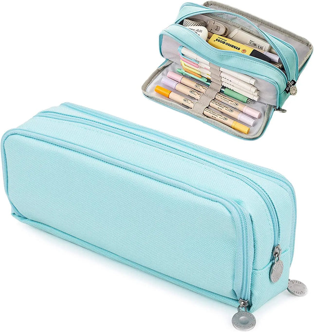 Pencil Box Spacious Case Pouch Perfect for School, College, and Office Use by Teens, Girls, Adults, and Students- Light Blue fancydresswale.com