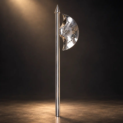 Phersa (Farsa) Silver-Coloured Crescent Axe Costume Prop for Fancy Dress, Ramleela & Stage fancydresswale.com