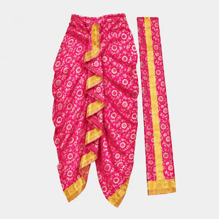 Pink Brocket dhoti AI side-angle preview