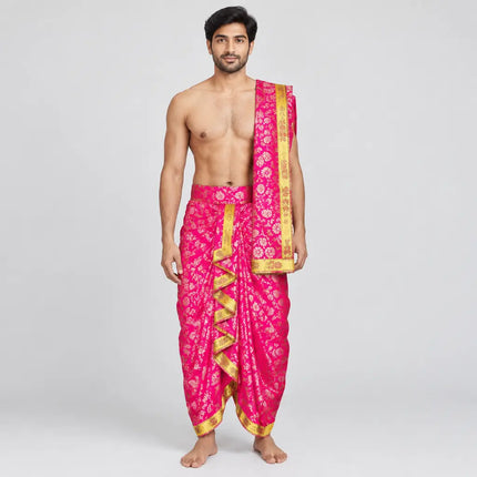 Pink Brocket dhoti AI studio photoshoot preview