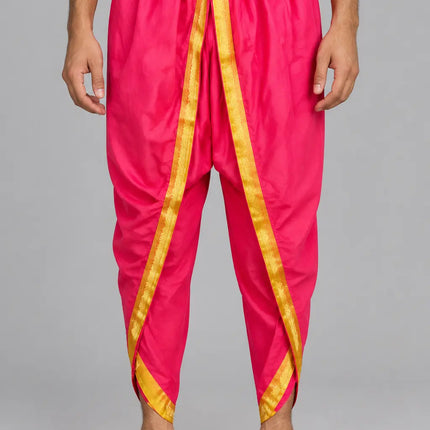 AI adult model pink dhoti worn hero view