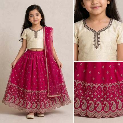 AI styled pink lehenga detail collage