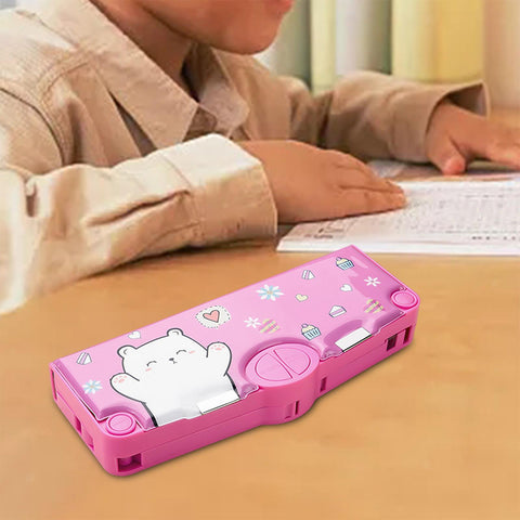 Fancydresswale Cartoon Pencil Box for Girls , pink  pencil Box for Girls, Pencil Box for Girls, cartoon Theme Return Gifts for Kids (With Accessories)