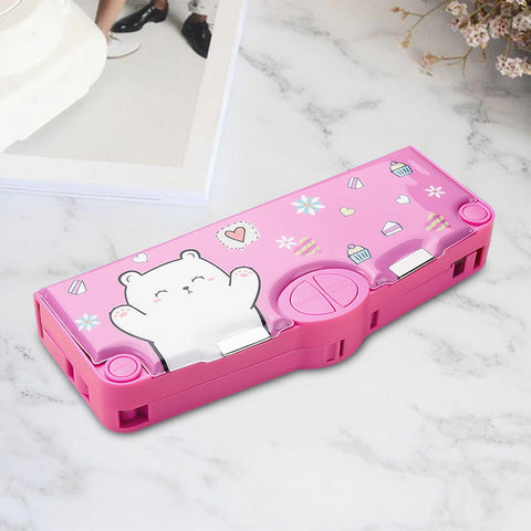 Fancydresswale Cartoon Pencil Box for Girls , pink  pencil Box for Girls, Pencil Box for Girls, cartoon Theme Return Gifts for Kids (With Accessories)