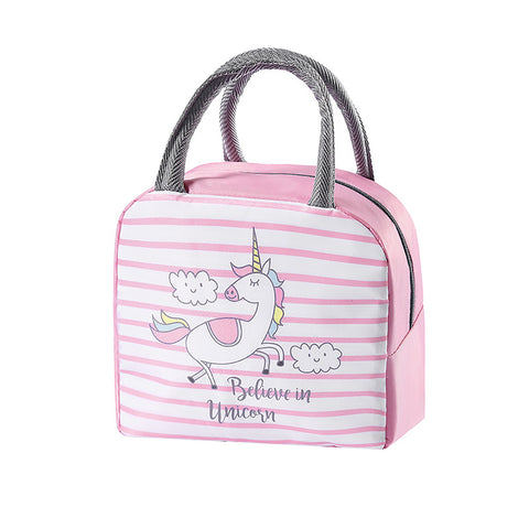Lunch Box Insulated Bag Soft Leakproof Lunch Bag for Kids Men Women, Durable Thermal Lunch Pail for School Work Office | Fit 6 Cans-Pink Unicorn cloud