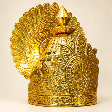 Pittal Mukut Heavy – Traditional Brass Crown for Ramleela fancydresswale.com