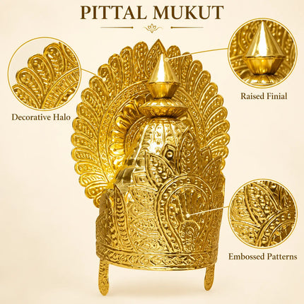 Pittal Mukut Heavy – Traditional Brass Crown for Ramleela fancydresswale.com