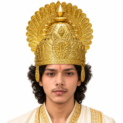 Pittal Mukut Heavy – Traditional Brass Crown for Ramleela fancydresswale.com