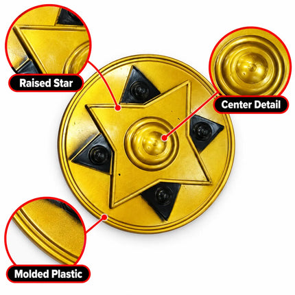 Plastic Star Shield for Fancy Dress – Silver & Gold fancydresswale.com