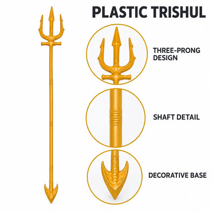 Plastic Trishul – Golden Fancy Dress Costume Prop fancydresswale.com