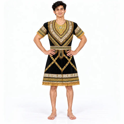 Man wearing premium black raja coat