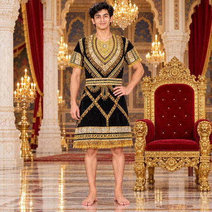 Black raja coat in royal palace
