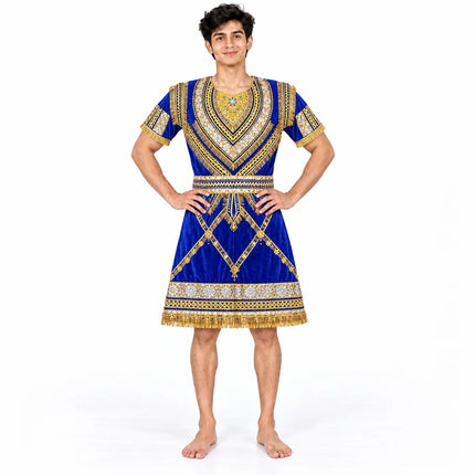 Man wearing premium blue raja coat