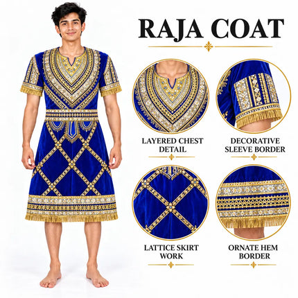 Blue raja coat detail callouts
