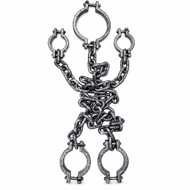 Chain set contents neck ring two wrist cuffs and two ankle cuffs