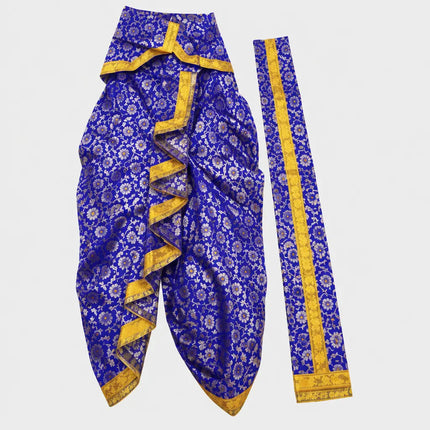 Purple-blue Brocket dhoti side-angle preview