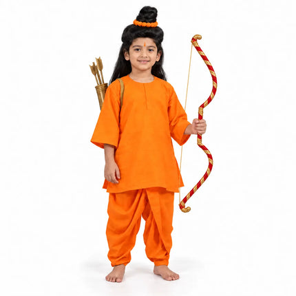 Ram Lakshman orange dhoti kurta costume front styling photo