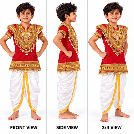 Red body kavach front side and 3/4 view