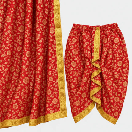 Red Brocket floral pattern and golden border close-up preview