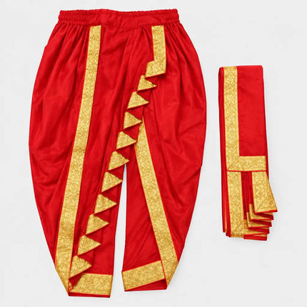 Red patka golden border close-up preview