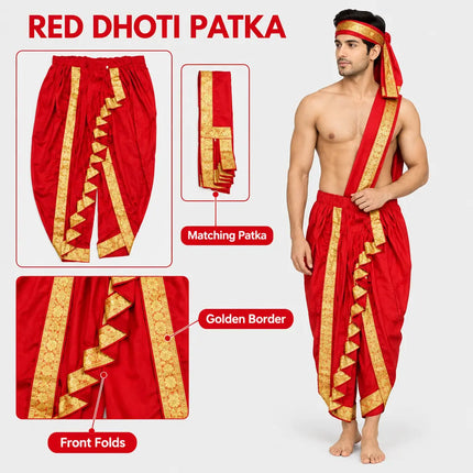 Red Dhoti Patka design infographic
