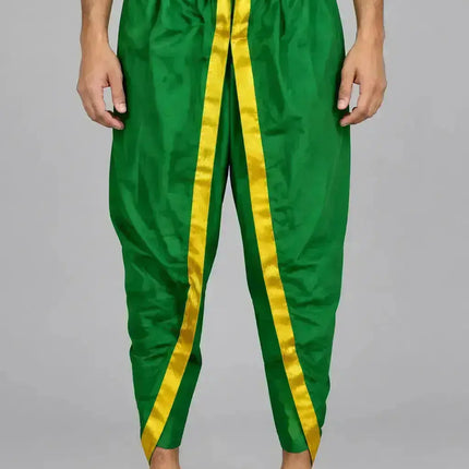 AI adult model green dhoti worn hero view