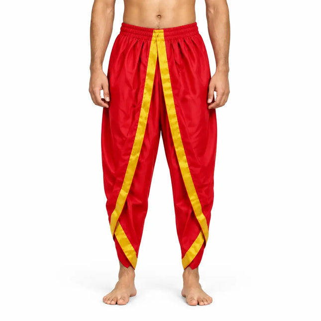 Red Dhoti with Golden Border for Kids & Adults | Ramleela & Fancy Dress fancydresswale.com