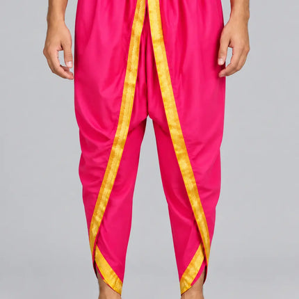 AI adult model pink dhoti worn hero view