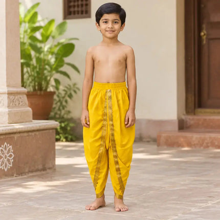 AI child model yellow dhoti lifestyle preview