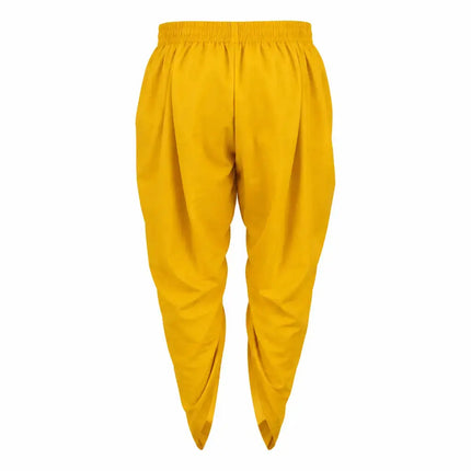 Yellow dhoti illustrative back view, actual rear construction unverified