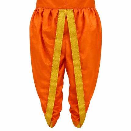 Orange dhoti golden border detail