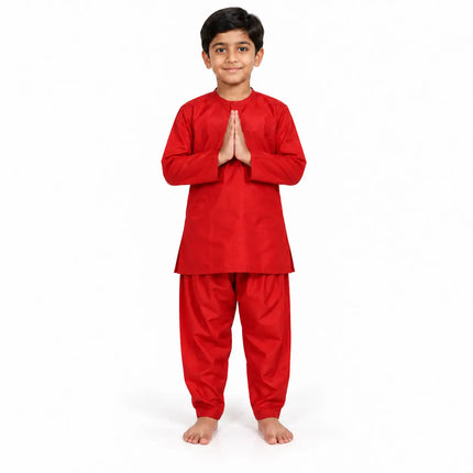 Red Kurta Pajama Set for Boys | Traditional Indian Ethnic Wear fancydresswale.com