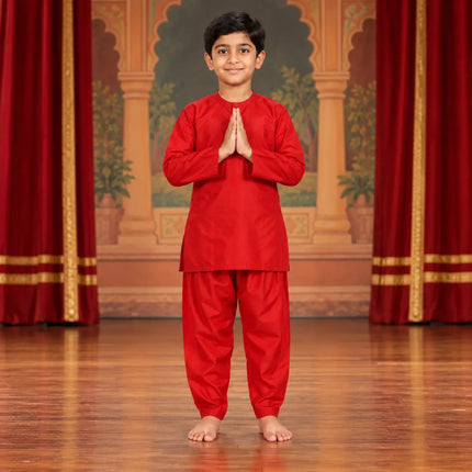 Red Kurta Pajama Set for Boys | Traditional Indian Ethnic Wear fancydresswale.com