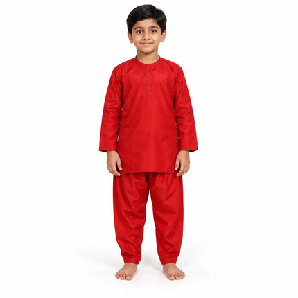 Red Kurta Pajama Set for Boys | Traditional Indian Ethnic Wear fancydresswale.com