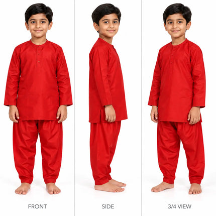 Red Kurta Pajama Set for Boys | Traditional Indian Ethnic Wear fancydresswale.com