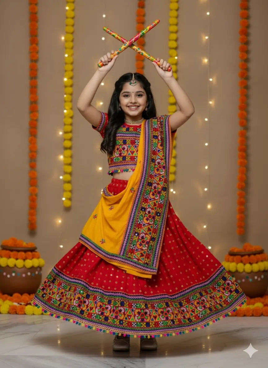 Garba Dress Stylish Red Navratri for Girls| Fancydresswale fancydresswale.com Garba Dress Stylish Red Navratri for Girls| Fancydresswale fancydresswale.com