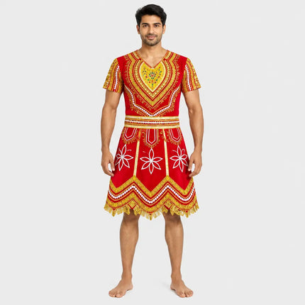 Red floral Raja Coat AI hero
